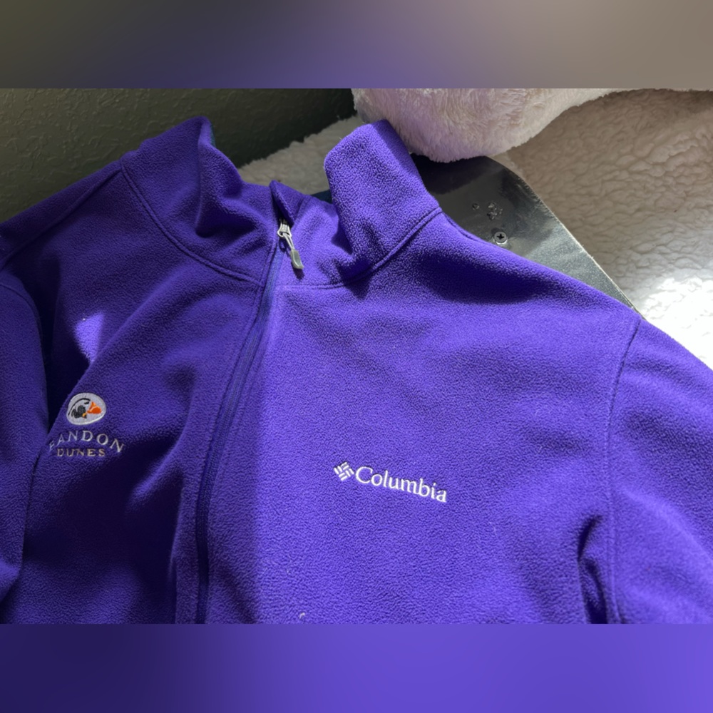 Woman’s Large Bandon Dunes Golf Resort looper caddie purple Jacket